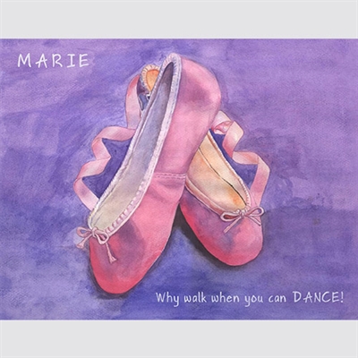 Tip Toe Ballerina - Watercolor Print with Custom Text - myDaVinci